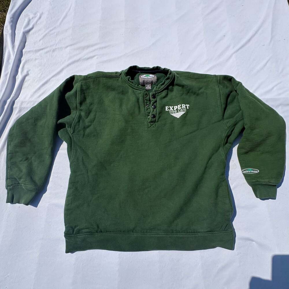 Arborwear Double Thick Sweatshirt Large Expert Tree Care Heavyweight 7LB Dark Gr